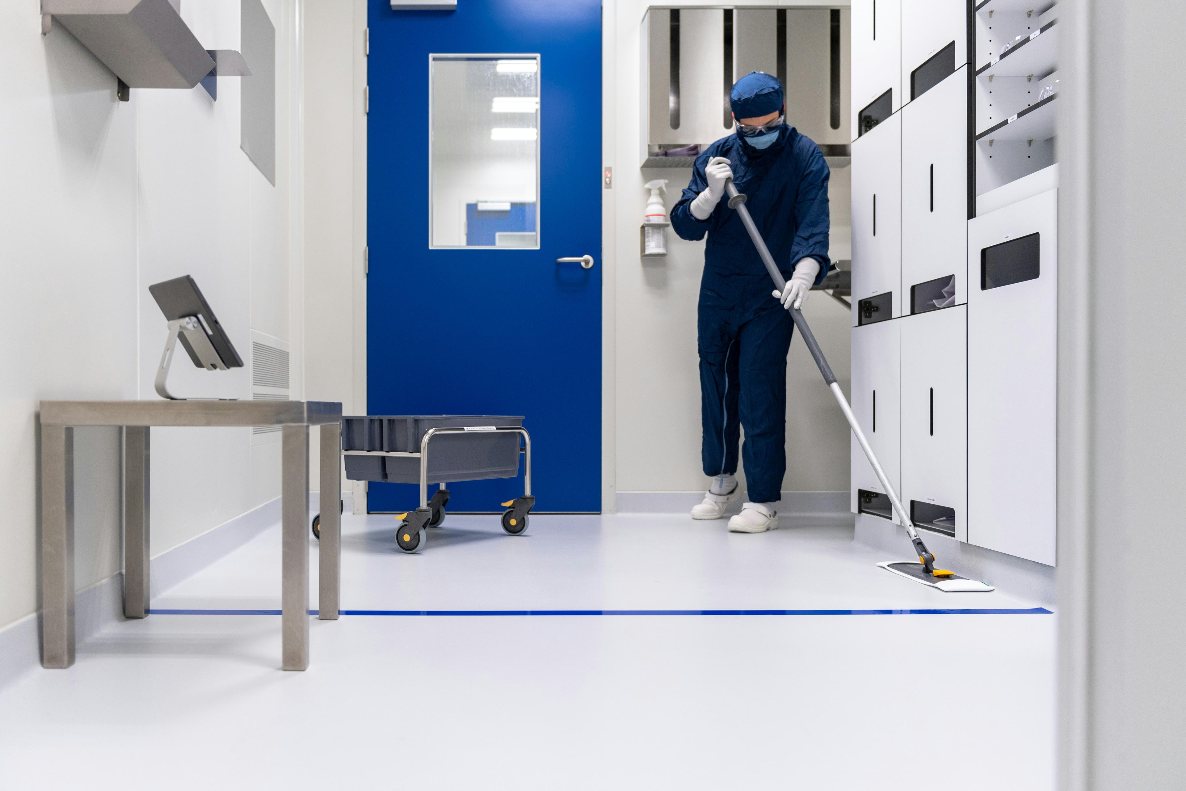 Cleaner maintaining a sterile medical or lab environment